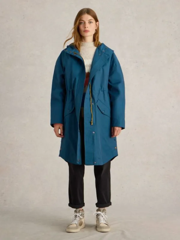 Winnie Waterproof Coat in DK TEAL<White Stuff Hot